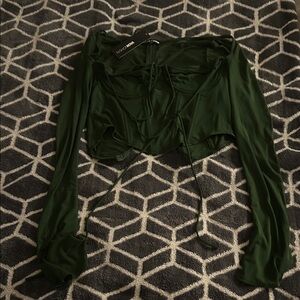Fashion Nova Dark Green Crop Top